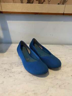 Rothy's The Flat Shoes Womens Size 9 Blue Knit Ballet Flats Washable Eco Comfort